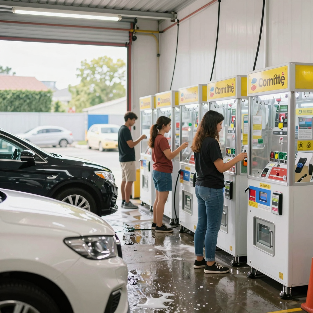 Busy Coin-operated Car Wash