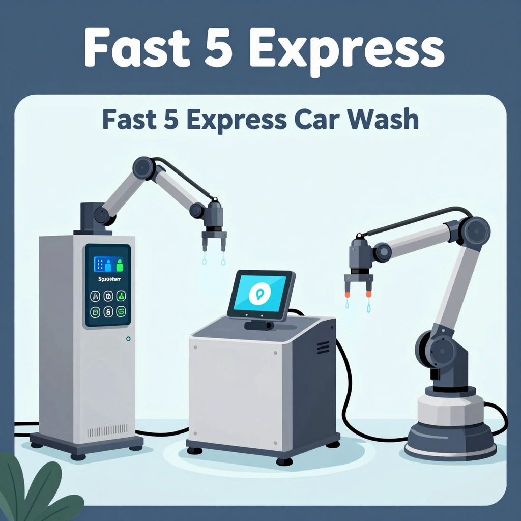 Illustration of Fast 5 Express car wash technology