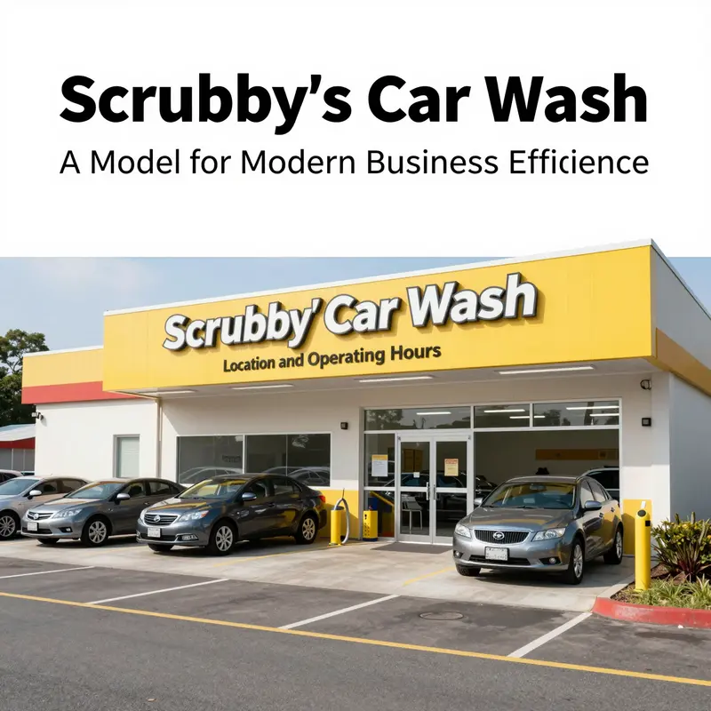 The vibrant exterior of Scrubby’s Car Wash, illustrating its accessibility and inviting design.