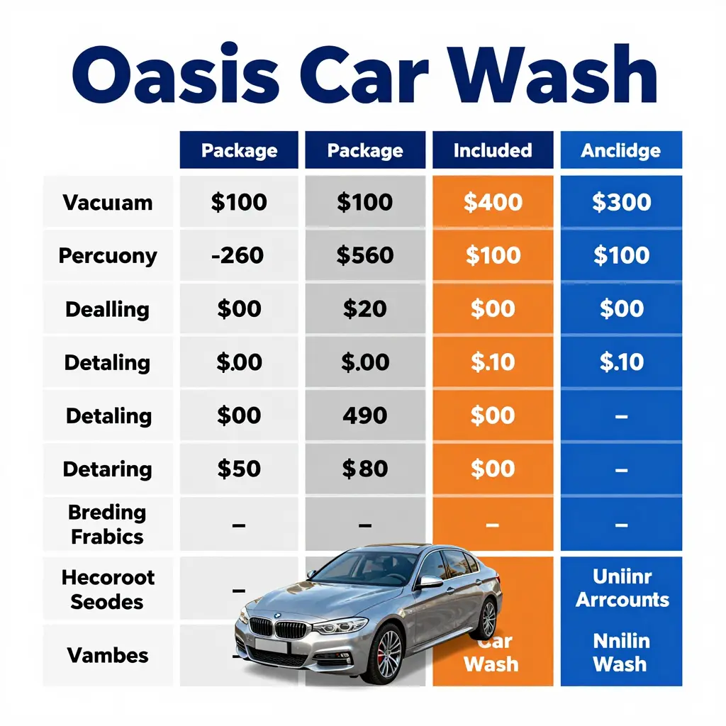 Oasis Car Wash Service Packages