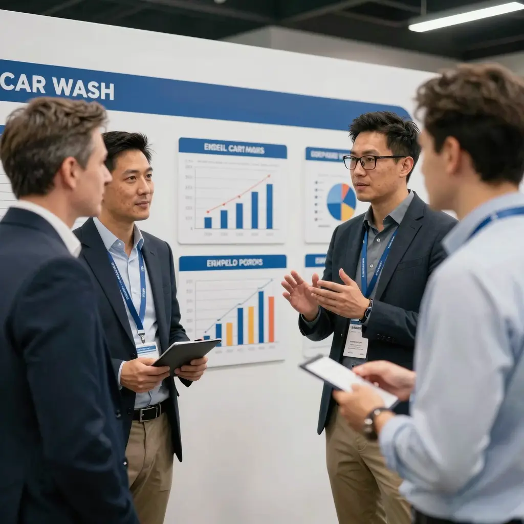 Business conference discussing car wash opportunities
